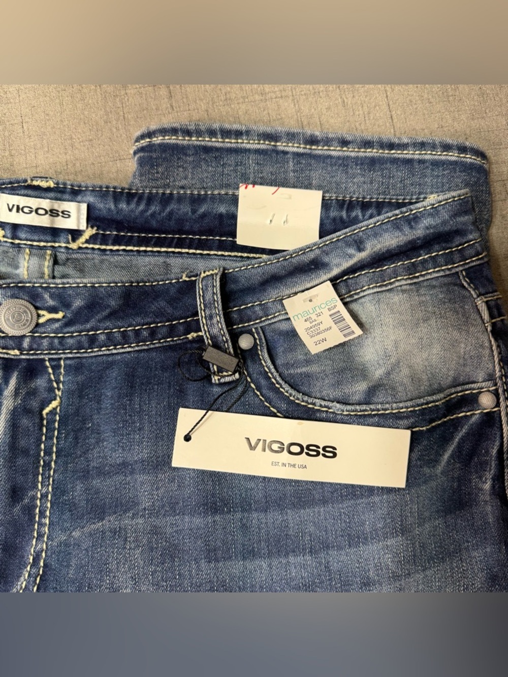 Vigoss Heritage Fit Mid Rise Capri Jeans Size 22 NWT - Picture 11 of 12